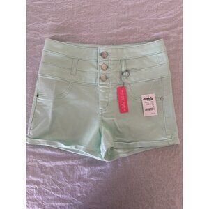🌵4/$25 NWT Refuge Women's Size 2 Shorts Mint Green Stretch High‎ Rise Preppy